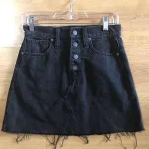 Madewell black denim skirt